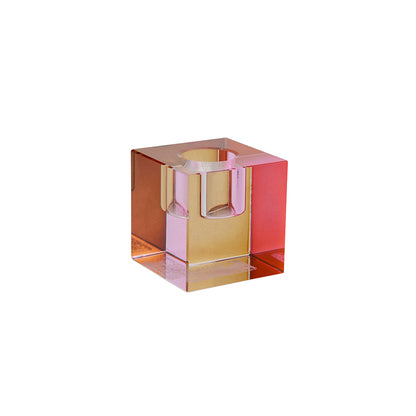 Cube Kertastjaki - Bleikur/Amber